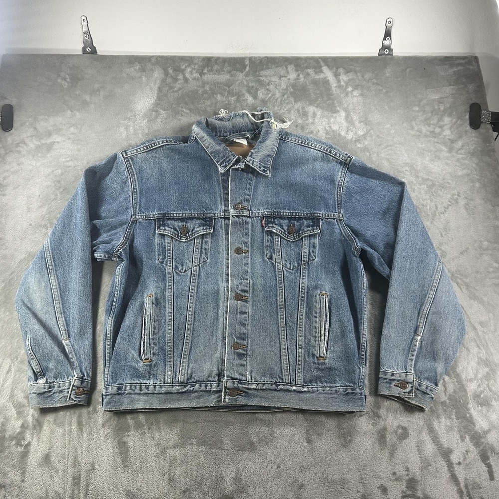Levi's Jacket Mens XL Blue Denim Biker Trucker Button Front Classic Casual